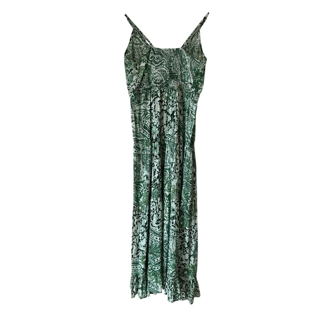 True Destinations Green Patterned Women's Maxi Sun Dress, Medium - Picture 5 of 8